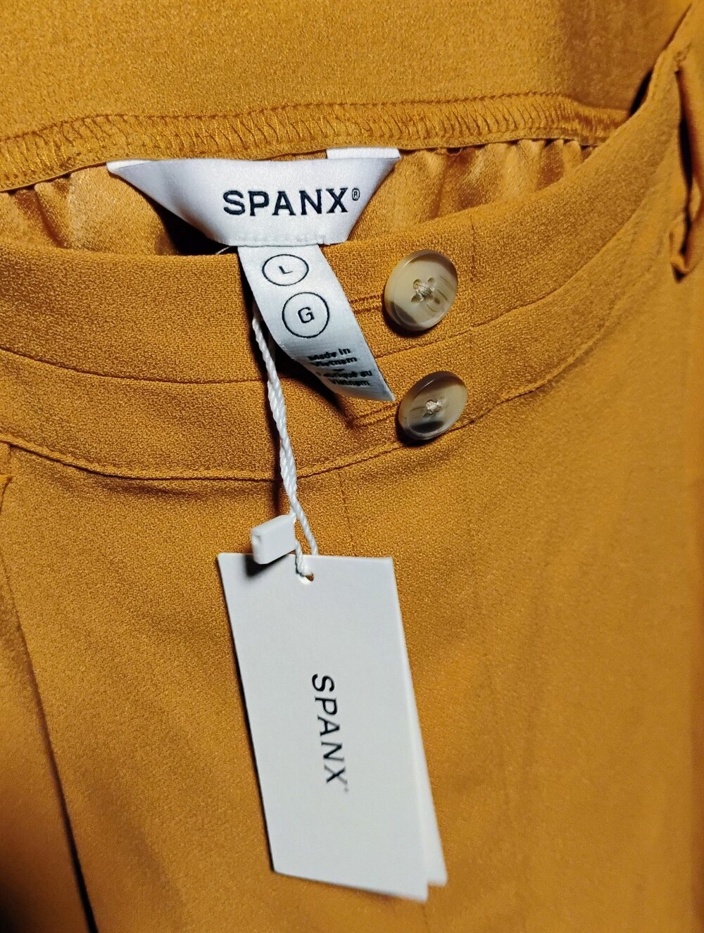 SPANX Women's Large Mustard High-Rise Dress Trousers
